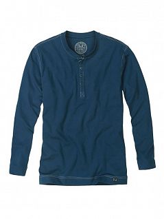 Стильная футболка с длинными рукавами на планке с контрастной отсрочкой синего цвета Gotzburg FM-550086-70017